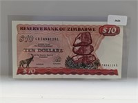 Zimbabwe Ten Dollars