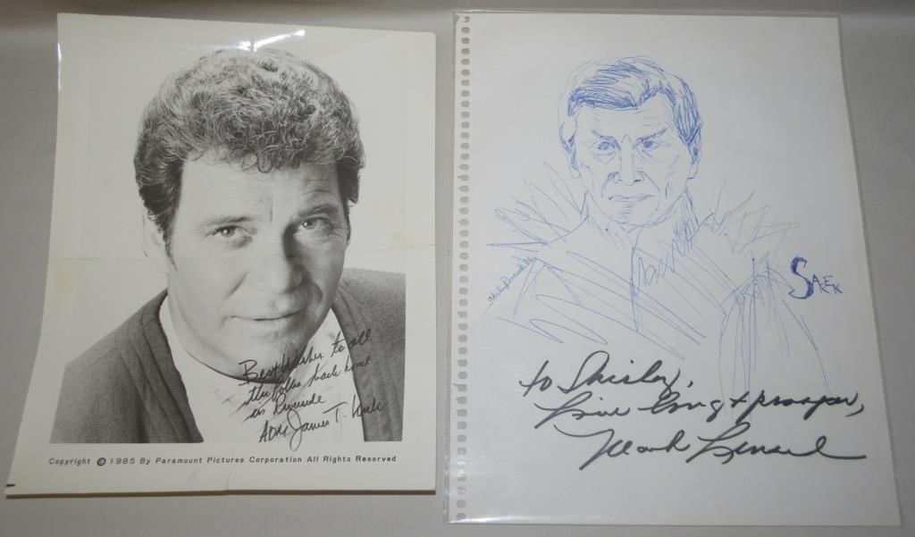 Mark Lenard Star Trek's Sarek Signed Pen Sketch