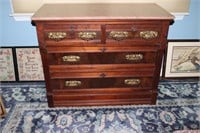 4 Drawer dresser with pink/rose colored marble