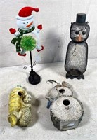 bird houses & snowman decoration