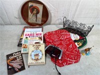 vintage tray & household goods
