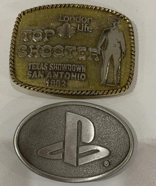 Pair of belt buckles