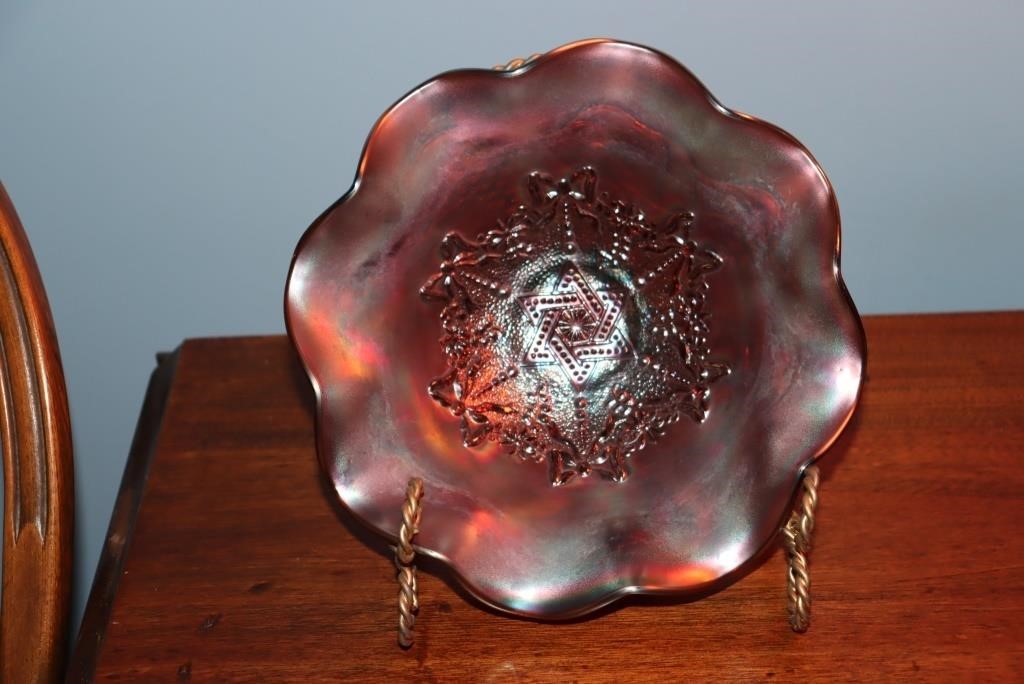 Northwood Carnival glass fruit bowl with the