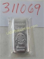 Heraeus brand 10 Tr. oz. .9999 Silver Bar