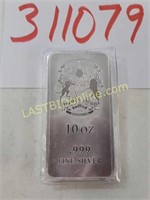 10 Tr. oz. .999 Fine Silver Bar by Gold Silver