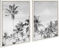 Sylvie Palm Tree Art Set  18x24  2pc