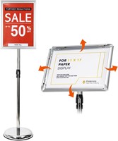 Sign Stand  Pedestal Holder (11x17  Silver)