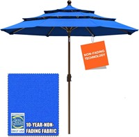 EliteShade 9ft 3-Tier Market Umbrella  Royal Blue
