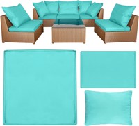 Outdoor Cushion Covers Set  Turquoise