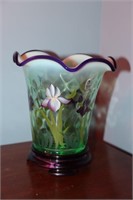 Fenton Designer showcase series hand painted vase