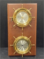 Vintage Seth Thomas Barometer & 24 Hour Clock