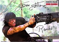 Autograph COA Rambo Original Lobby card