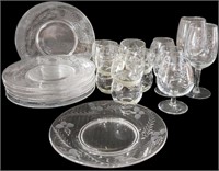 Etched Glasses and Plates