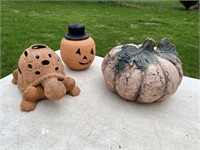 pumpkin & turtle lawn ornaments
