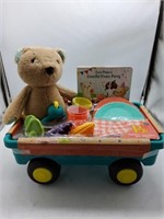 Teddy bear and book