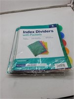 6 index dividers with pocket packs