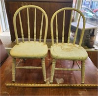 Pair of Small Chippy Chairs