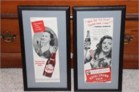 2 1944 Framed Saturday Evening Post soda ads -