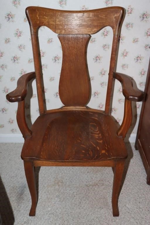 Oak arm chair, a Timex watch (not tested) and a