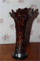 Carnival Glass tree trunk vase