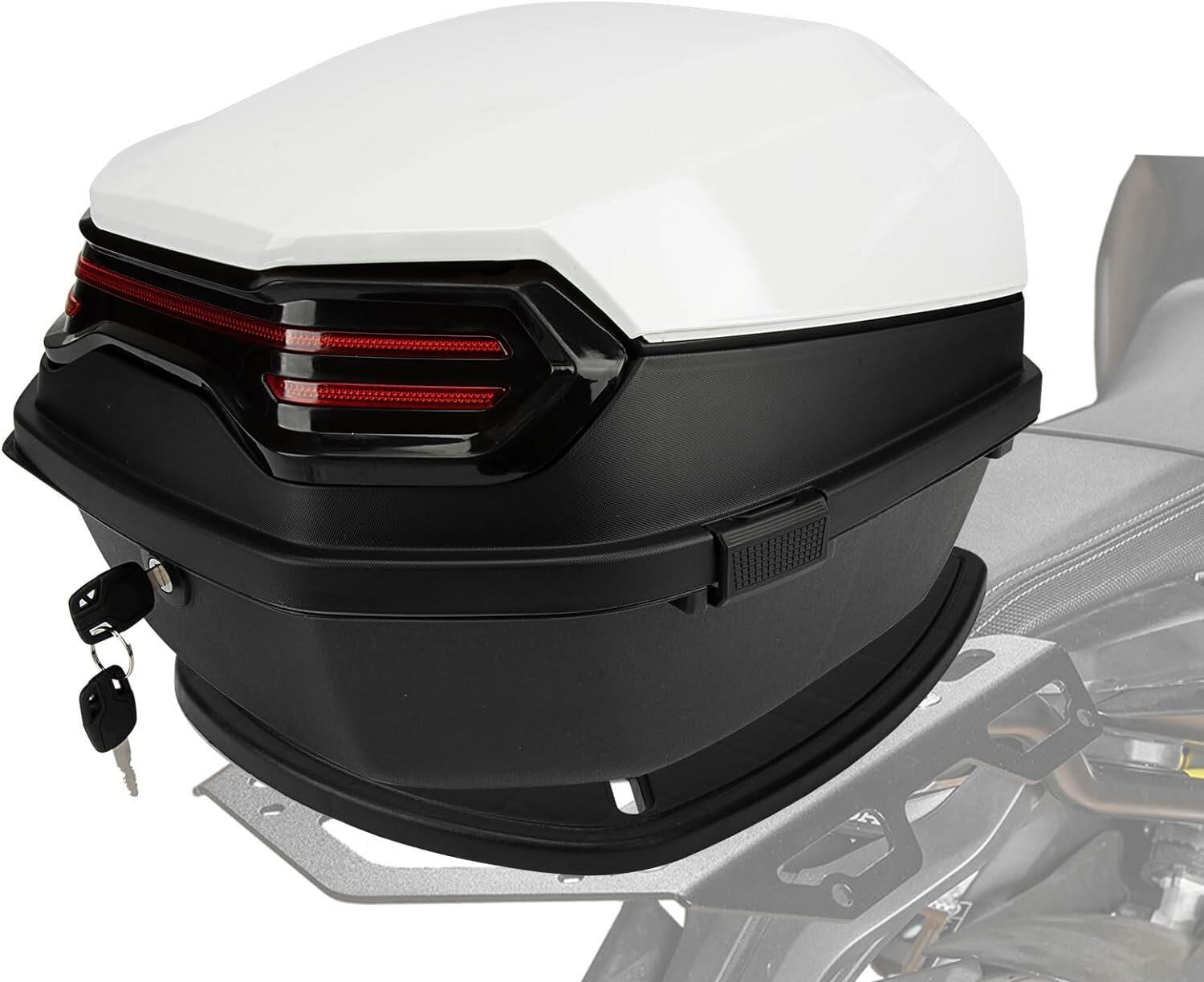 PSLER Universal Motorcycle Tail Box  White