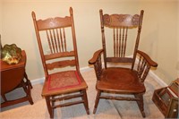 2 Antique oak rocking chairs
