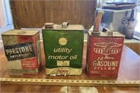 (3) Old Advertising Cans- Eagle Gasoline, Away