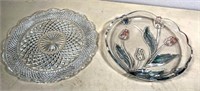 2 glass platters up to 14"