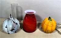 Art glass vase, Pumkin & more