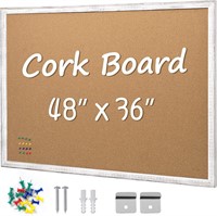 36 x 48 White Wood Framed Cork Board  1 Pack