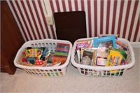 2 Baskets of craft supplies (including adult