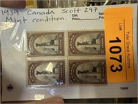 #247 1939 STAMP BLOCK CANADA