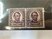 #635 LINCOLN MINT PAIR OG NH NICE