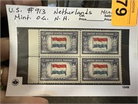 #913 NETHERLANDS STAMP BLOCK MINT OG NH