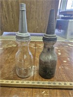 (2) Old Glass Oilers- Masters Mfg Co & Duraglas-