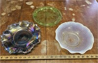 Indiana Glass Diamond Point Carnvial Glass Bowl