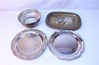 Antique Silverplate serving Tray lot