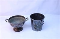Antique Silverplate Champagne Bucket & Bowl