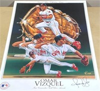 AUTOGRAPHED Omar Vizquel poster-Cleveland Indians