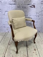 Queen Ann Style Arm Chair w/ Nailhead Trim