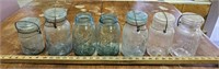 (7) Mason Jars- 5 w Glass Lids- Needs Cleaning