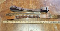 (2) Vintage Leather Gun Belts- One Has Bullets