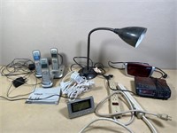 lamp, alarm clocks & phones