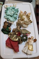 Christmas lot including Angels, pre-lit tree,