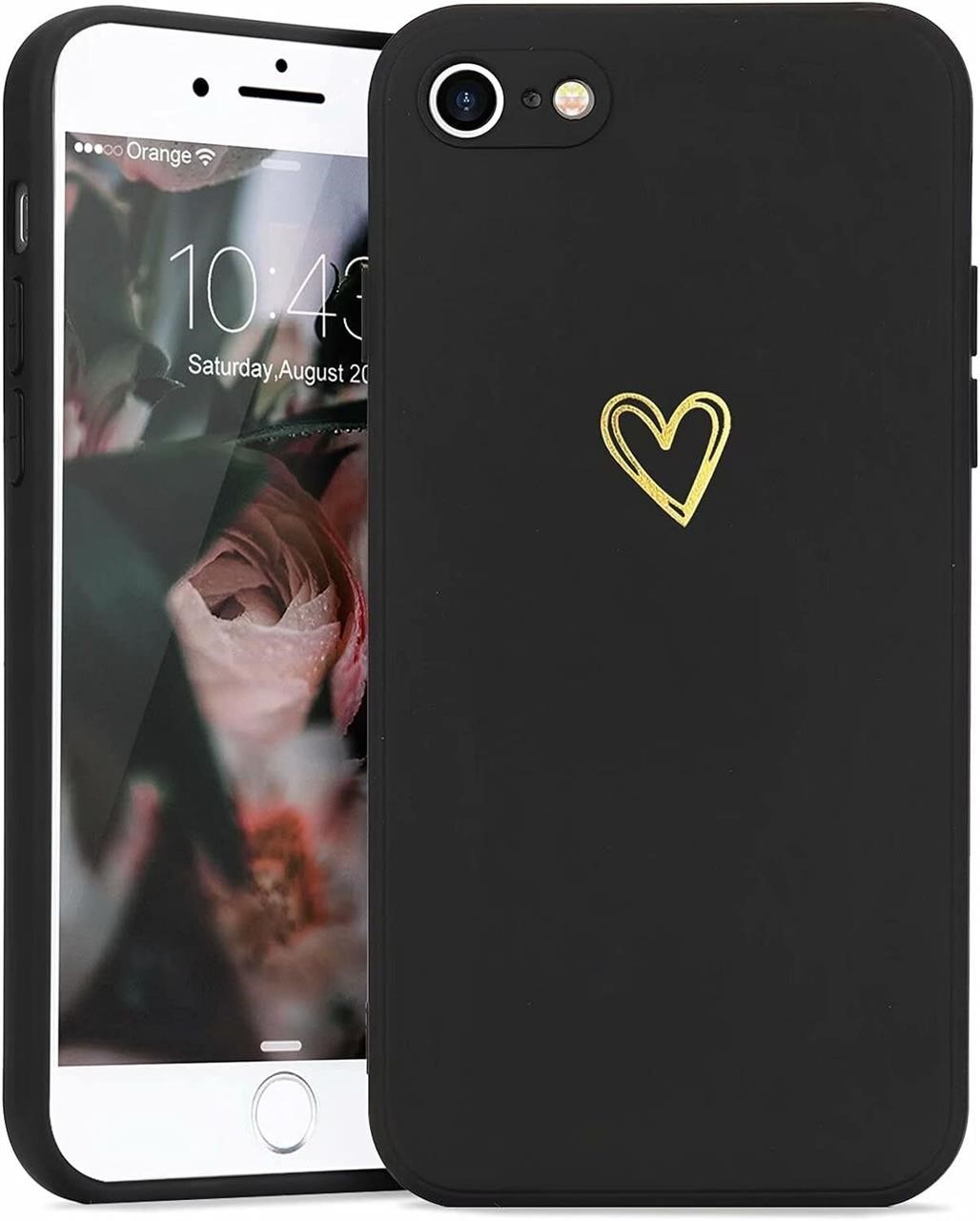 iPhone SE/7/8 Case  Silky Soft  Gold Heart