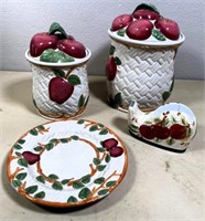 Franciscan apple canisters, platter & more
