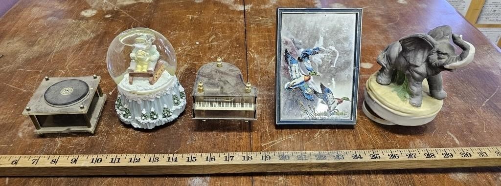 (5) Music Boxes - Need Cleaning - Untested