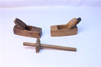 Antique Wood Block Plane, Gauge Tool Lot