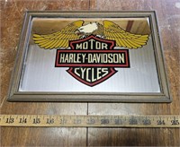 Harley Davidson Mirrored Back Picture - 13"