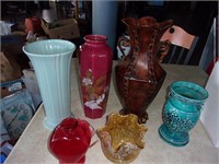 lot of old and new vases